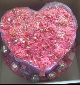 Double Stacked Heart Shaped Cake